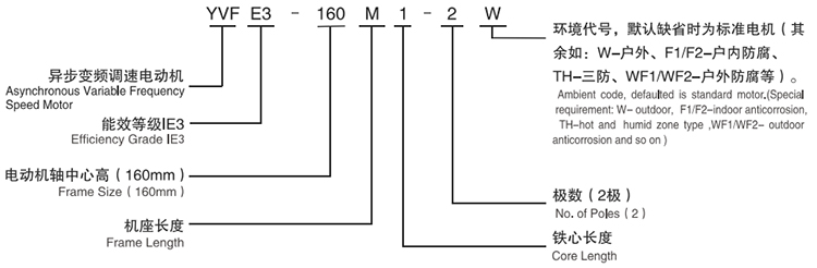 西安泰富西瑪電機(jī)：YVFE3系列超高效變頻調(diào)速三相異步電動(dòng)機(jī)型號(hào)說明